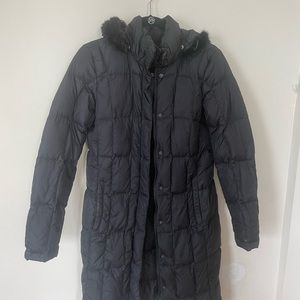 Black North Face Goose Down Coat - womens, long